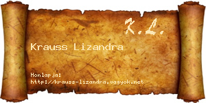 Krauss Lizandra névjegykártya